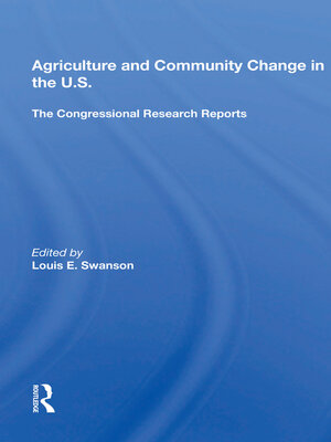 cover image of Agriculture and Community Change In the U.s.